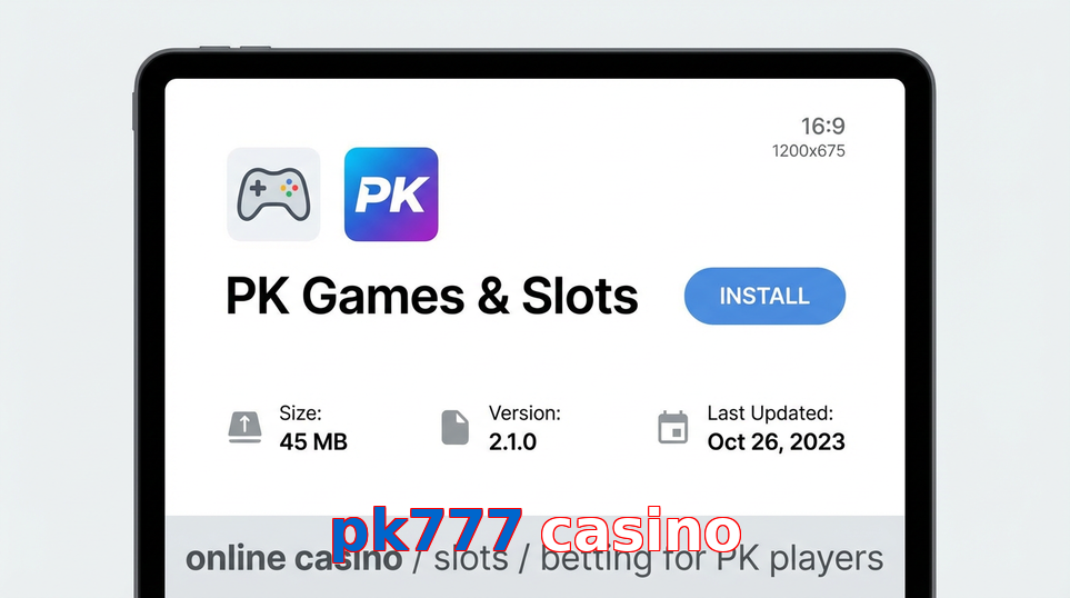 Game list for Pk777 Casino gameapk section