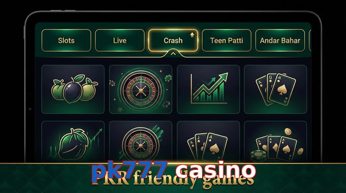 Game list for Pk777 Casino games section